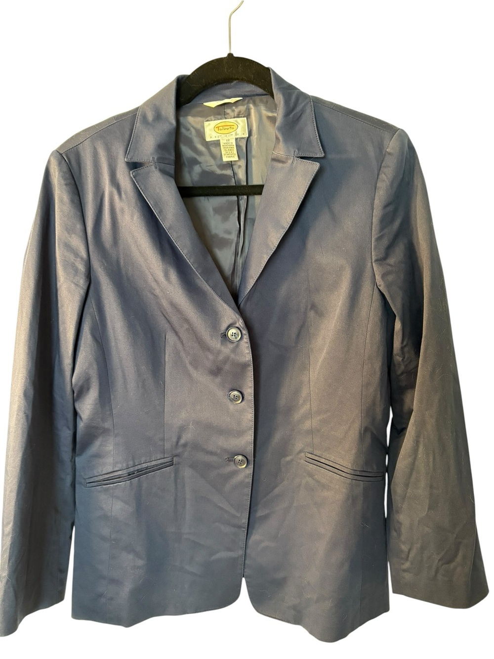 Talbots Navy Classic Two-Button Blazer - Picture 3 of 8